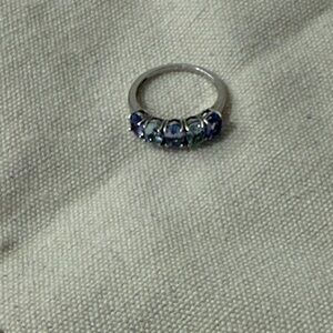 Elegant Silver and Blue Gemstone Ring